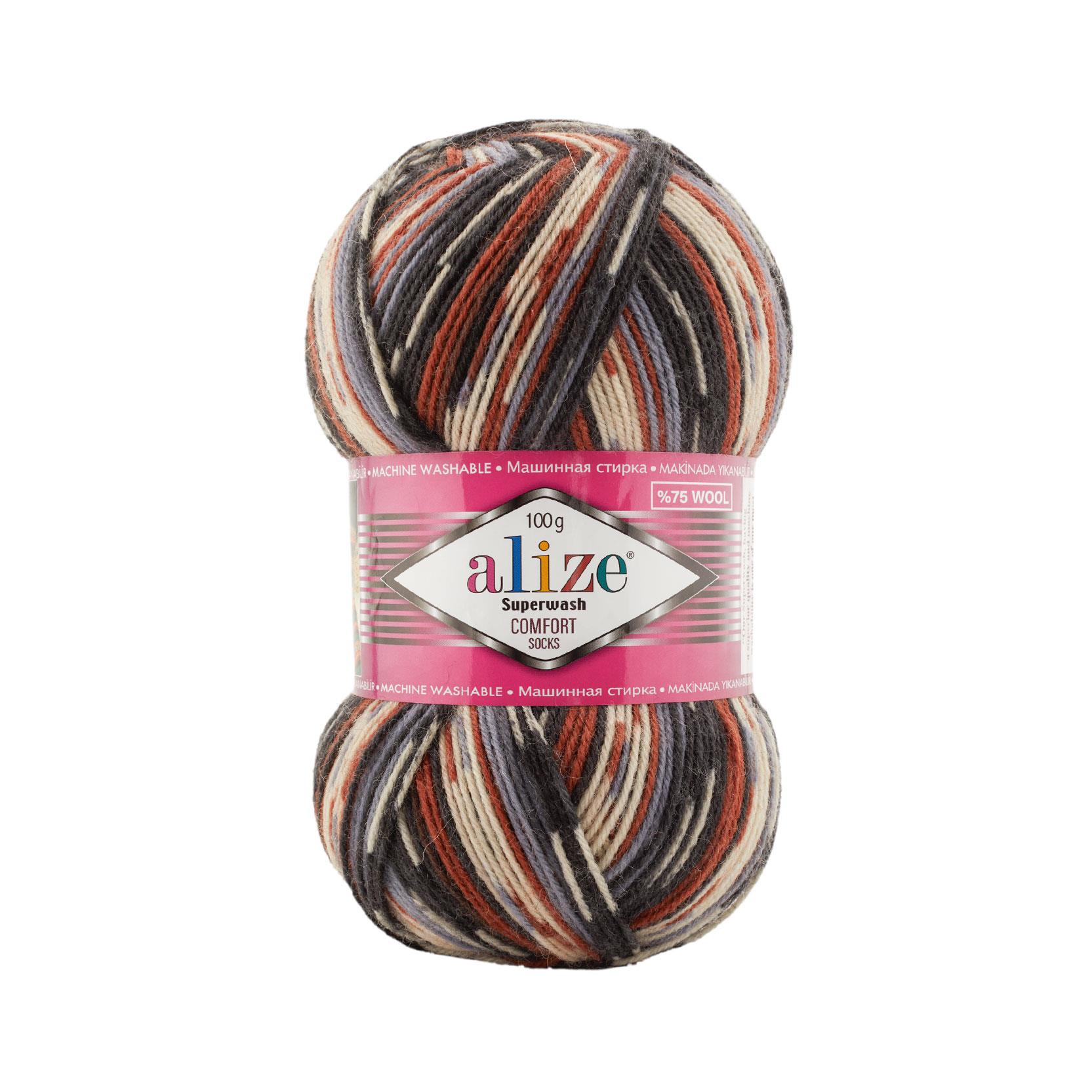 Alize Superwash Comfort Socks Yarn 100g 7840 – Superwash Wool Sock Yarn for Knitting & Crochet