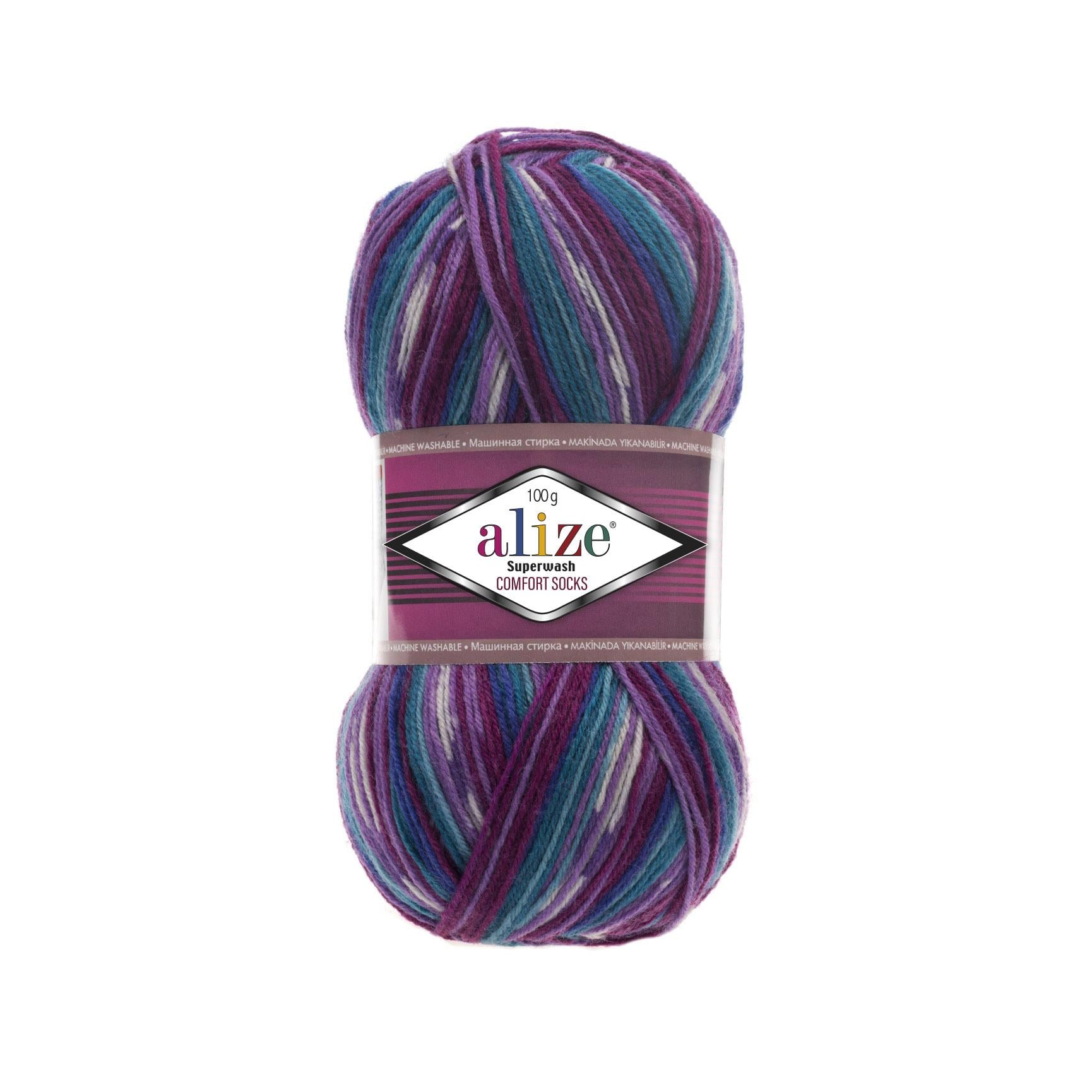 Alize Superwash Comfort Socks Yarn 100g 4412 – Superwash Wool Sock Yarn for Knitting & Crochet
