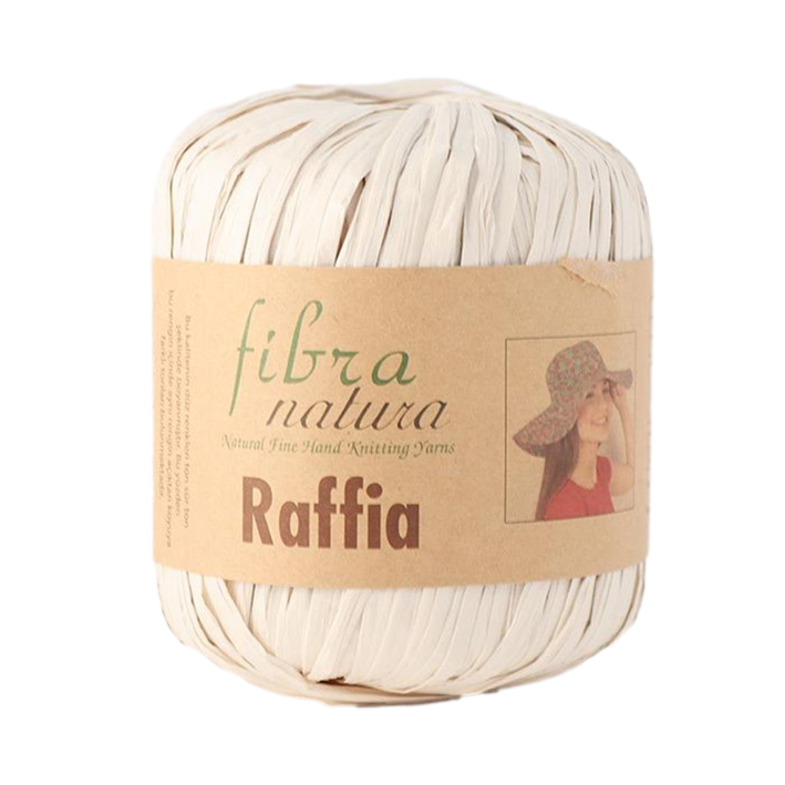 Fibra Natura Raffia Yarn 40g 15 – Natural Paper Raffia Yarn for Bags, Hats & Summer Crochet Projects