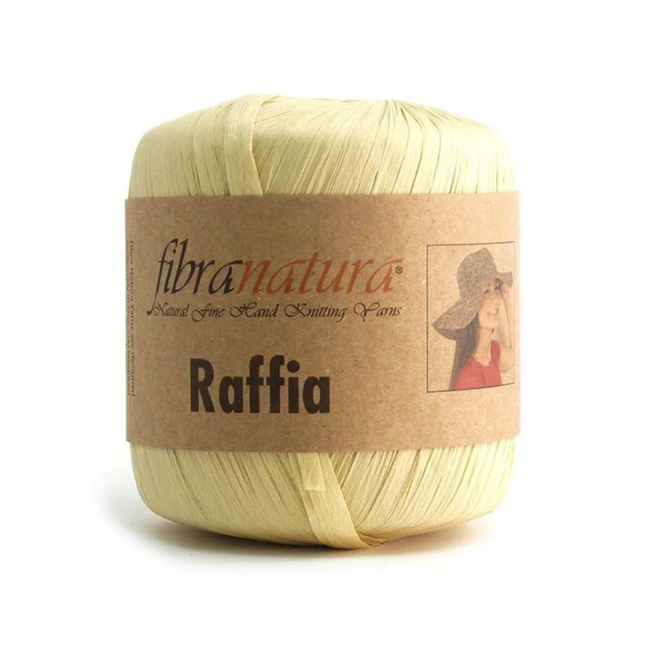 Fibra Natura Raffia Yarn 40g 2 – Natural Paper Raffia Yarn for Bags, Hats & Summer Crochet Projects