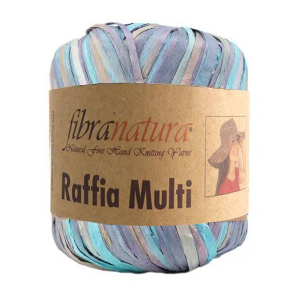 Fibra Natura Raffia Multicolor Yarn 40g 14 – Colorful Paper Raffia Yarn for Bags, Hats & Summer Crochet Projects
