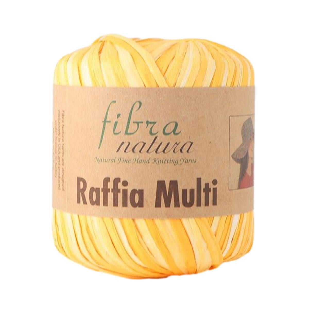 Fibra Natura Raffia Multicolor Yarn 40g 15 – Colorful Paper Raffia Yarn for Bags, Hats & Summer Crochet Projects