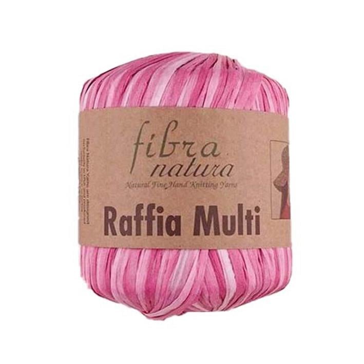Fibra Natura Raffia Multicolor Yarn 40g 16 – Colorful Paper Raffia Yarn for Bags, Hats & Summer Crochet Projects