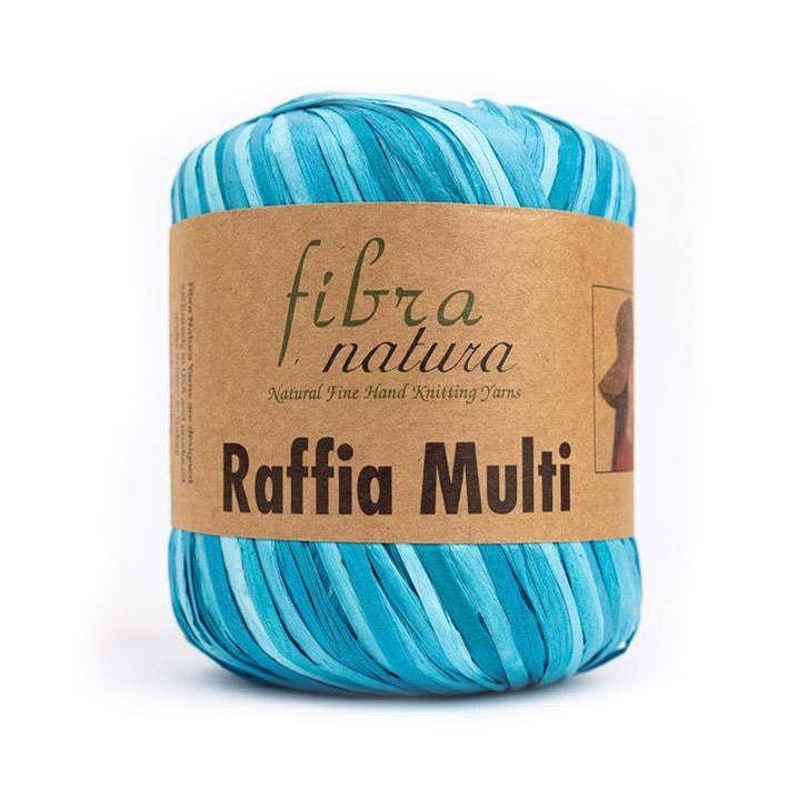 Fibra Natura Raffia Multicolor Yarn 40g 21 – Colorful Paper Raffia Yarn for Bags, Hats & Summer Crochet Projects