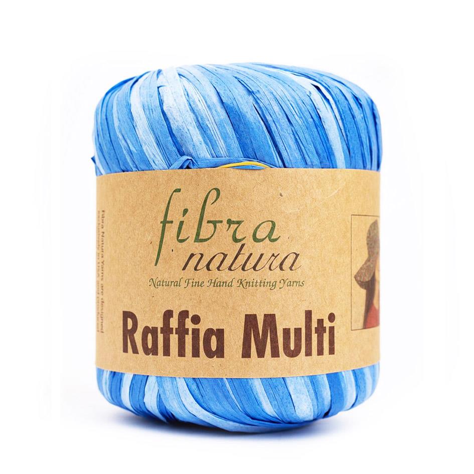 Fibra Natura Raffia Multicolor Yarn 40g 22 – Colorful Paper Raffia Yarn for Bags, Hats & Summer Crochet Projects