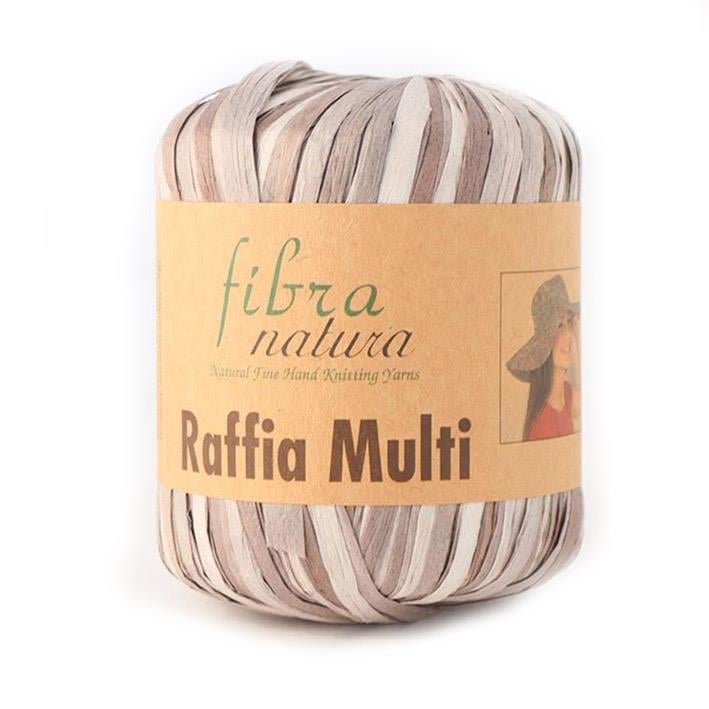 Fibra Natura Raffia Multicolor Yarn 40g 25 – Colorful Paper Raffia Yarn for Bags, Hats & Summer Crochet Projects