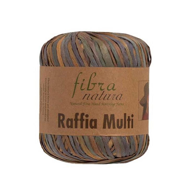 Fibra Natura Raffia Multicolor Yarn 40g 3 – Colorful Paper Raffia Yarn for Bags, Hats & Summer Crochet Projects