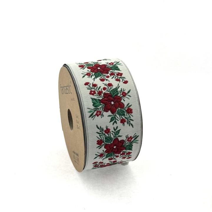 Flowers Border White Red