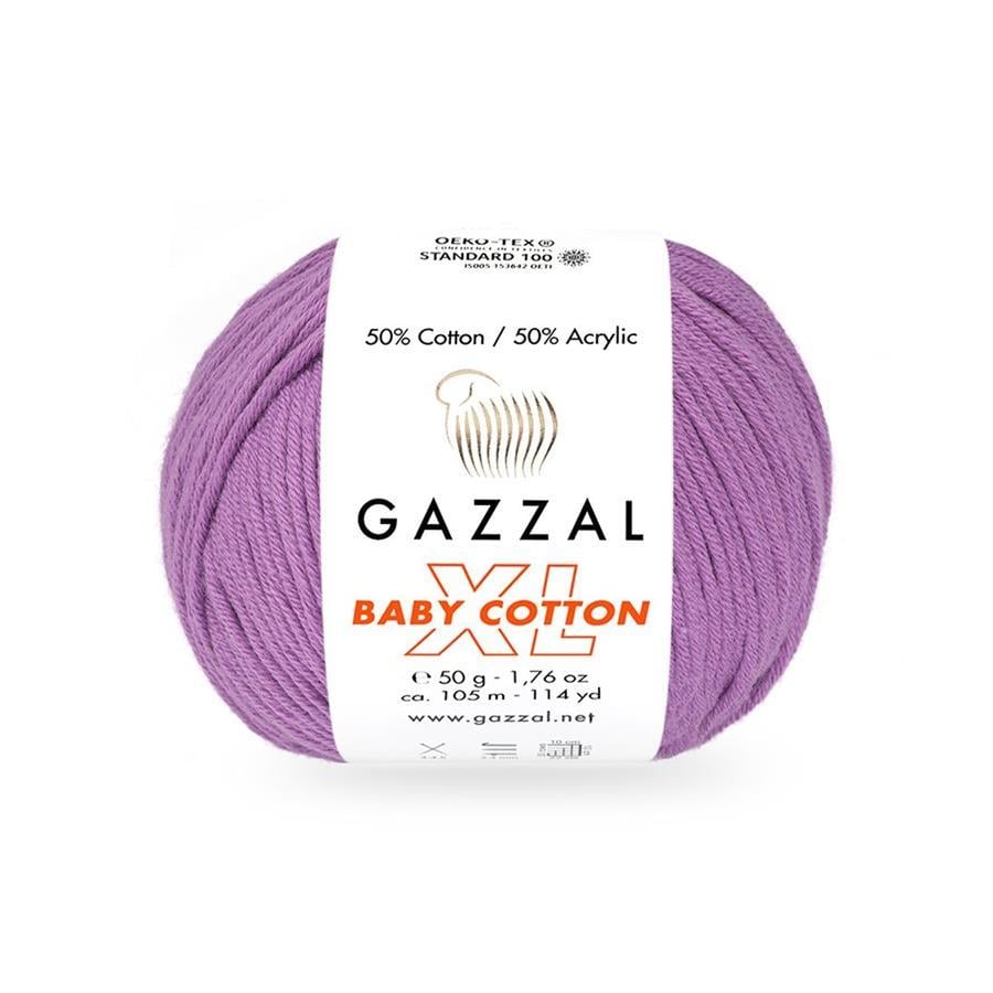 Gazzal Baby Cotton XL Yarn 50g 3414 – Soft Cotton Acrylic Yarn for Baby Knitting, Amigurumi, Crochet & Knitting Projects