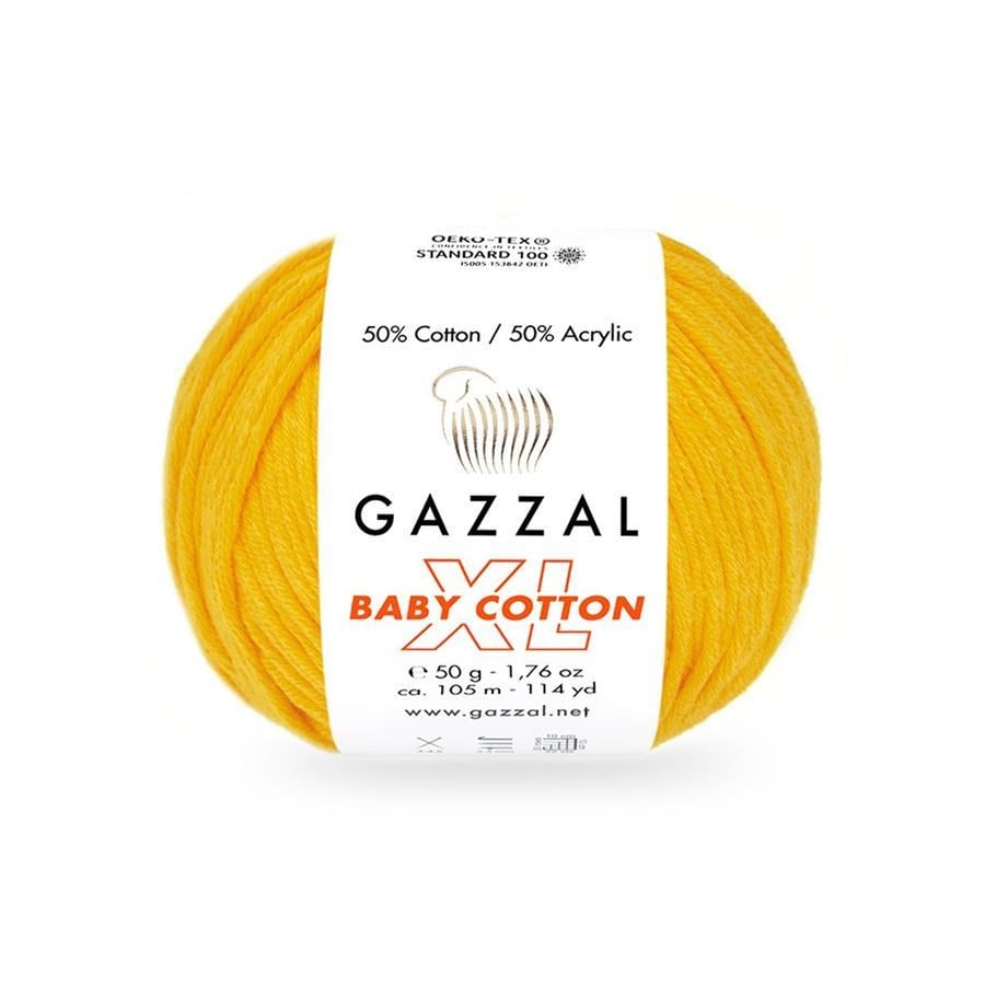 Gazzal Baby Cotton XL Yarn 50g 3417 – Soft Cotton Acrylic Yarn for Baby Knitting, Amigurumi, Crochet & Knitting Projects