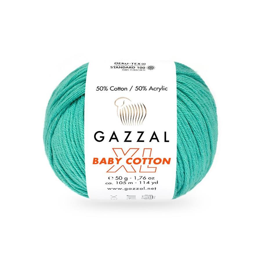 Gazzal Baby Cotton XL Yarn 50g 3426 – Soft Cotton Acrylic Yarn for Baby Knitting, Amigurumi, Crochet & Knitting Projects