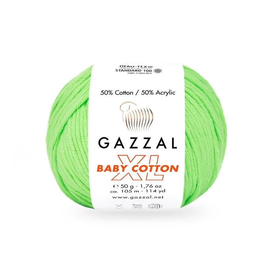 Gazzal Baby Cotton XL Yarn 50g 3427 – Soft Cotton Acrylic Yarn for Baby Knitting, Amigurumi, Crochet & Knitting Projects