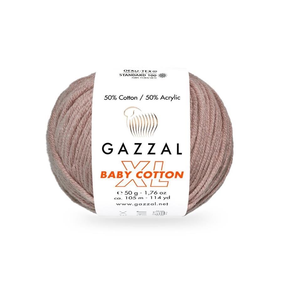 Gazzal Baby Cotton XL Yarn 50g 3434 – Soft Cotton Acrylic Yarn for Baby Knitting, Amigurumi, Crochet & Knitting Projects