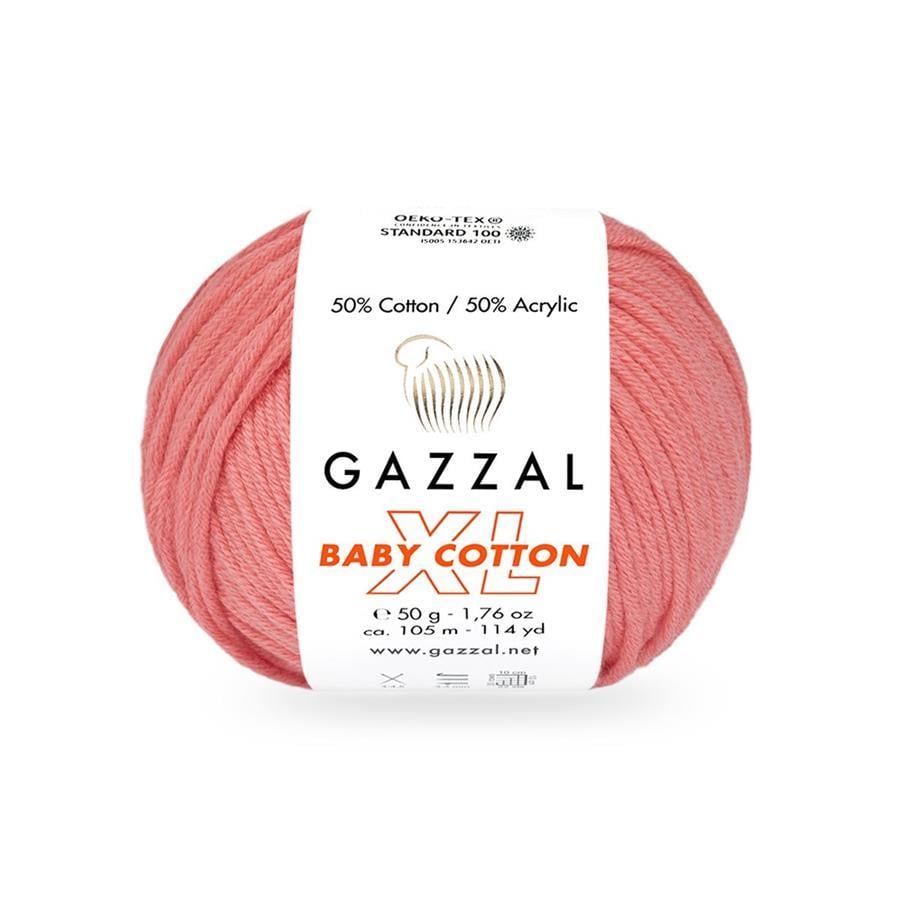Gazzal Baby Cotton XL Yarn 50g 3435 – Soft Cotton Acrylic Yarn for Baby Knitting, Amigurumi, Crochet & Knitting Projects
