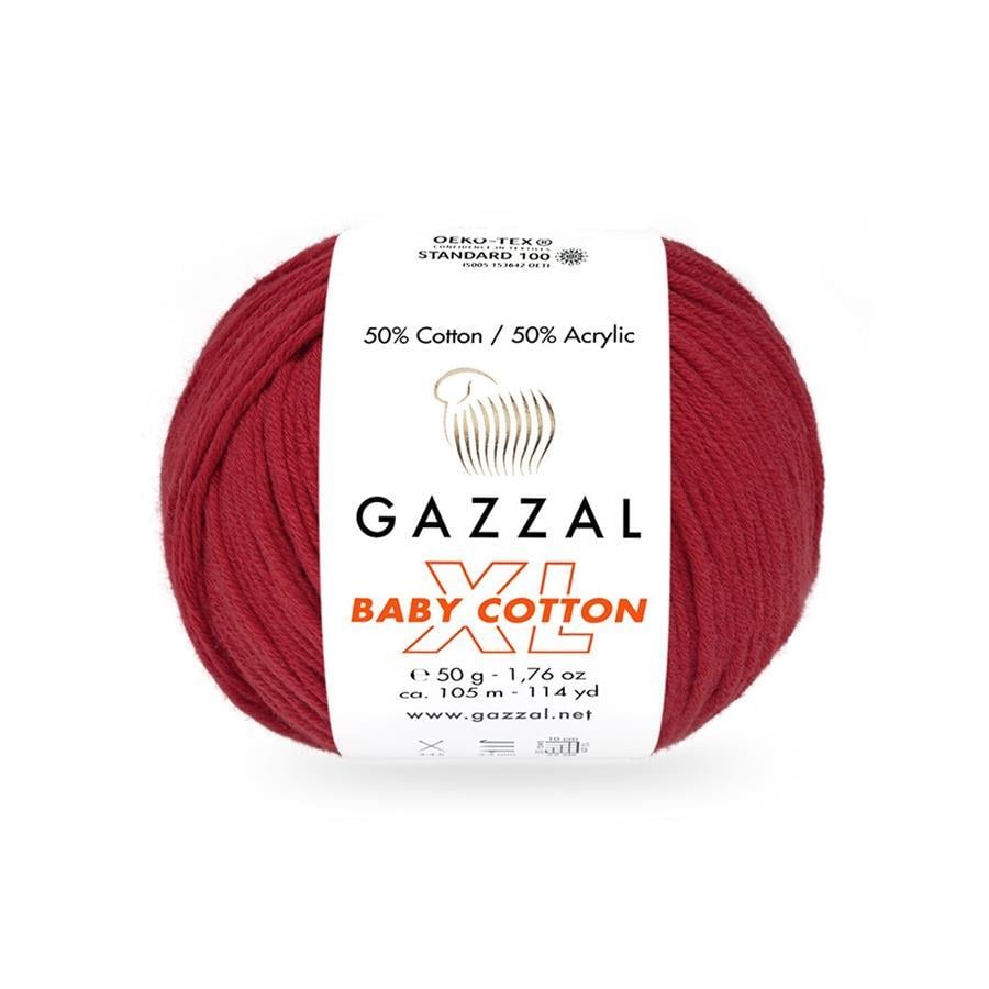 Gazzal Baby Cotton XL Yarn 50g 3439 – Soft Cotton Acrylic Yarn for Baby Knitting, Amigurumi, Crochet & Knitting Projects