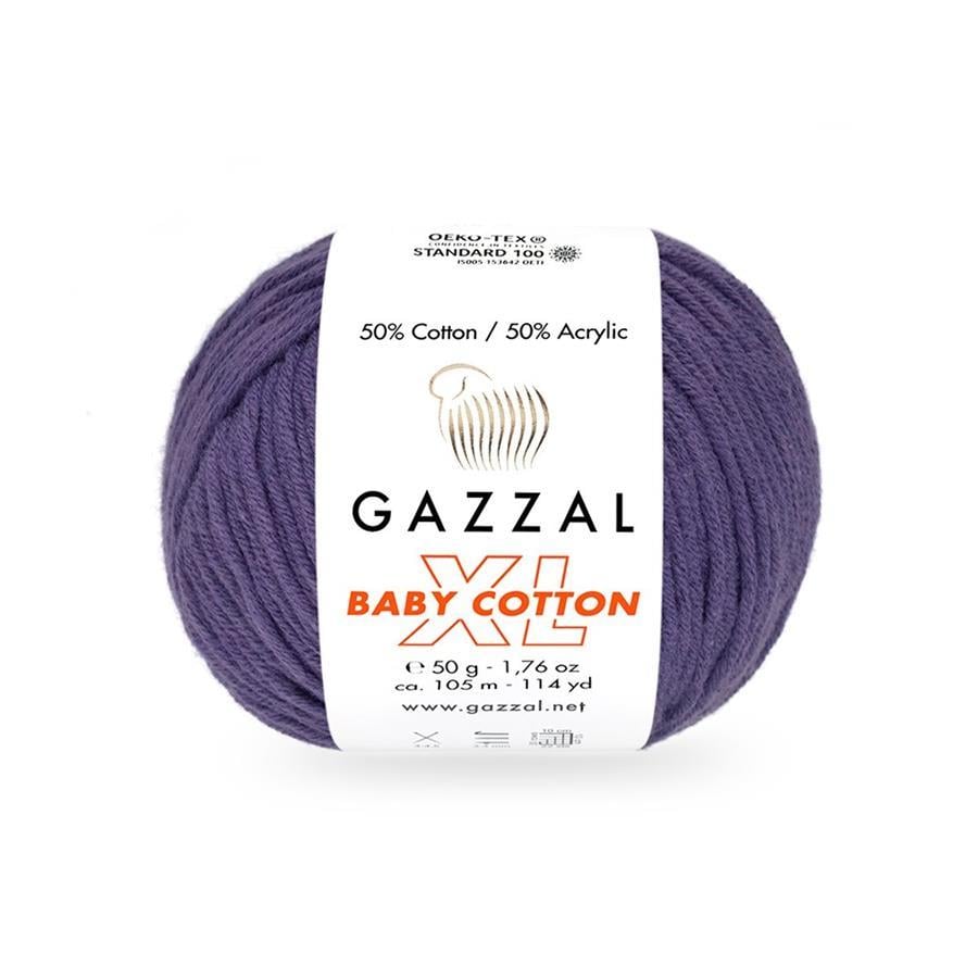Gazzal Baby Cotton XL Yarn 50g 3440 – Soft Cotton Acrylic Yarn for Baby Knitting, Amigurumi, Crochet & Knitting Projects