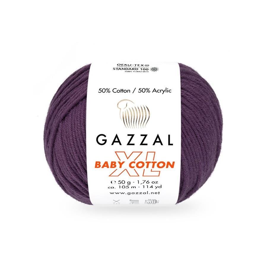 Gazzal Baby Cotton XL Yarn 50g 3441 – Soft Cotton Acrylic Yarn for Baby Knitting, Amigurumi, Crochet & Knitting Projects