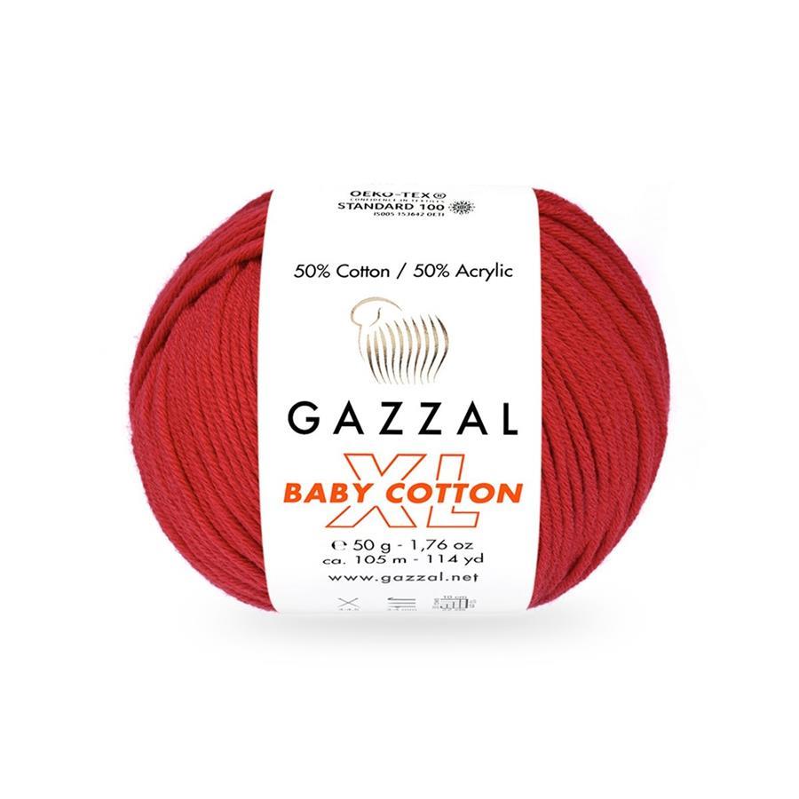 Gazzal Baby Cotton XL Yarn 50g 3443 – Soft Cotton Acrylic Yarn for Baby Knitting, Amigurumi, Crochet & Knitting Projects