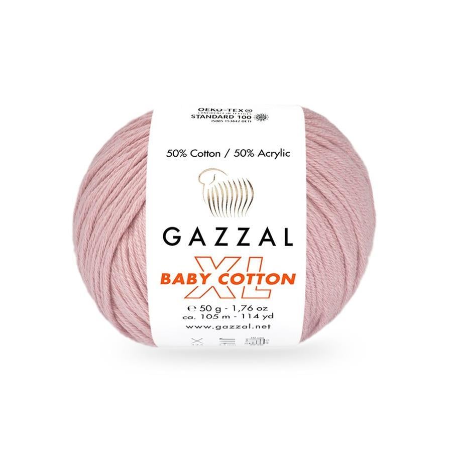 Gazzal Baby Cotton XL Yarn 50g 3444 – Soft Cotton Acrylic Yarn for Baby Knitting, Amigurumi, Crochet & Knitting Projects