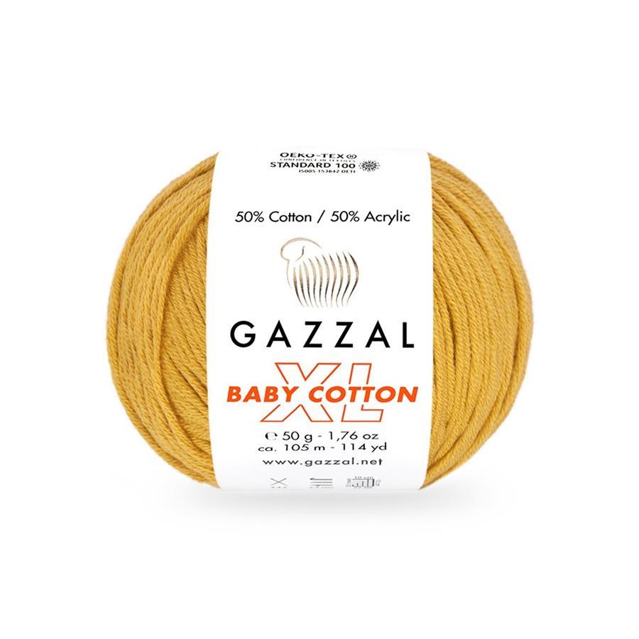 Gazzal Baby Cotton XL Yarn 50g 3447 – Soft Cotton Acrylic Yarn for Baby Knitting, Amigurumi, Crochet & Knitting Projects
