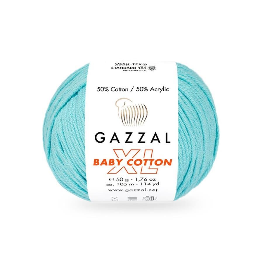 Gazzal Baby Cotton XL Yarn 50g 3451 – Soft Cotton Acrylic Yarn for Baby Knitting, Amigurumi, Crochet & Knitting Projects