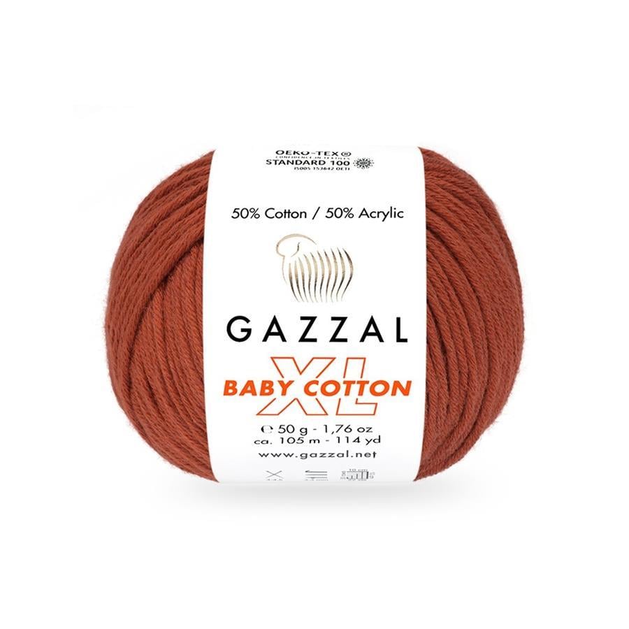 Gazzal Baby Cotton XL Yarn 50g 3453 – Soft Cotton Acrylic Yarn for Baby Knitting, Amigurumi, Crochet & Knitting Projects