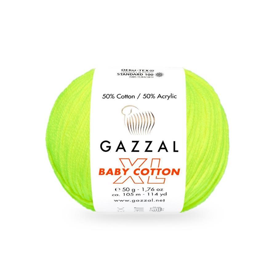 Gazzal Baby Cotton XL Yarn 50g 3462 – Soft Cotton Acrylic Yarn for Baby Knitting, Amigurumi, Crochet & Knitting Projects
