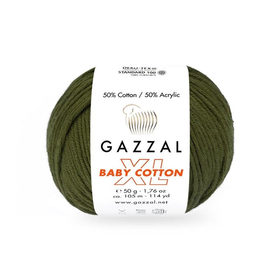Gazzal Baby Cotton XL Yarn 50g 3463 – Soft Cotton Acrylic Yarn for Baby Knitting, Amigurumi, Crochet & Knitting Projects