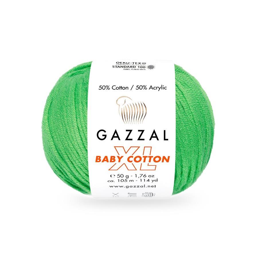 Gazzal Baby Cotton XL Yarn 50g 3466 – Soft Cotton Acrylic Yarn for Baby Knitting, Amigurumi, Crochet & Knitting Projects