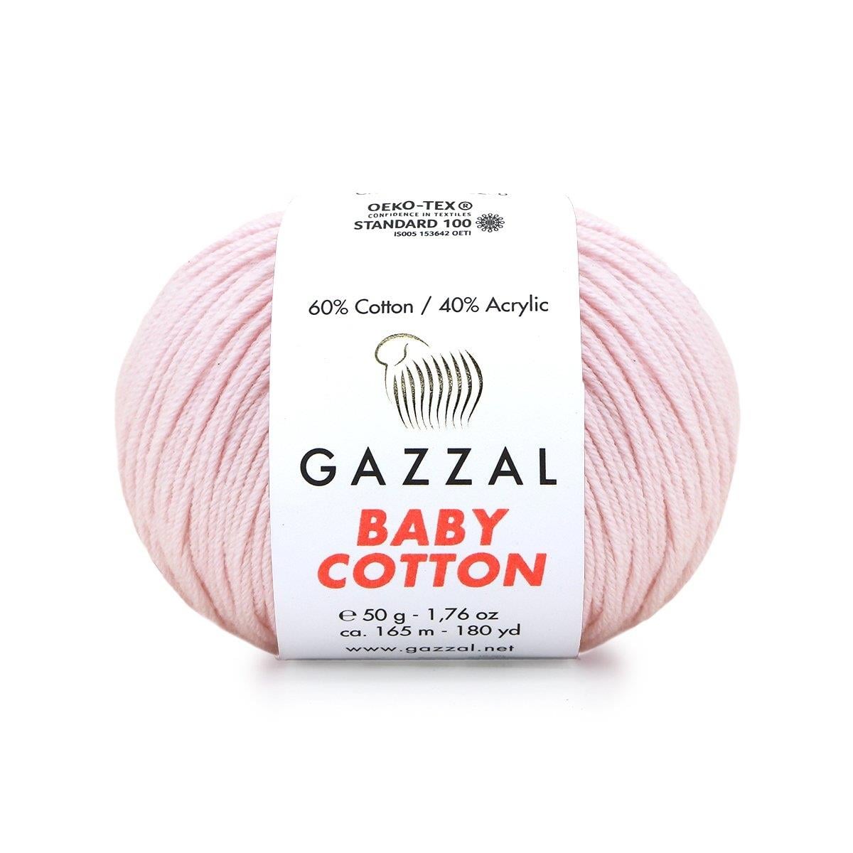 Gazzal Baby Cotton Yarn 50g 3411 – Soft Cotton Yarn for Baby Knitting, Crochet & Amigurumi
