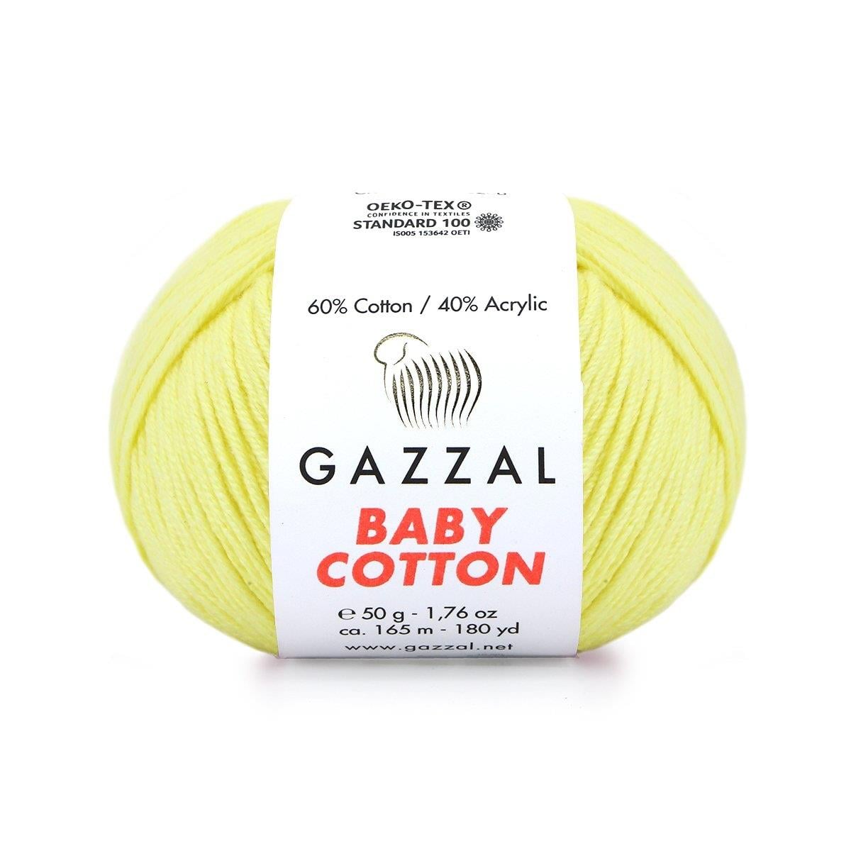 Gazzal Baby Cotton Yarn 50g 3413 – Soft Cotton Yarn for Baby Knitting, Crochet & Amigurumi