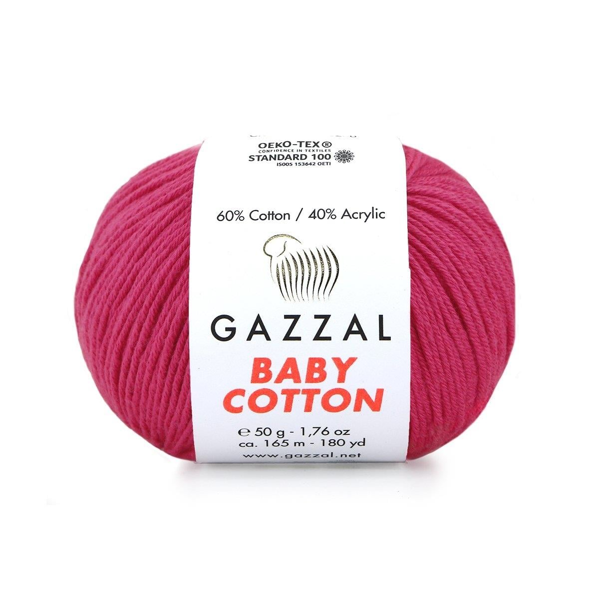 Gazzal Baby Cotton Yarn 50g 3415 – Soft Cotton Yarn for Baby Knitting, Crochet & Amigurumi