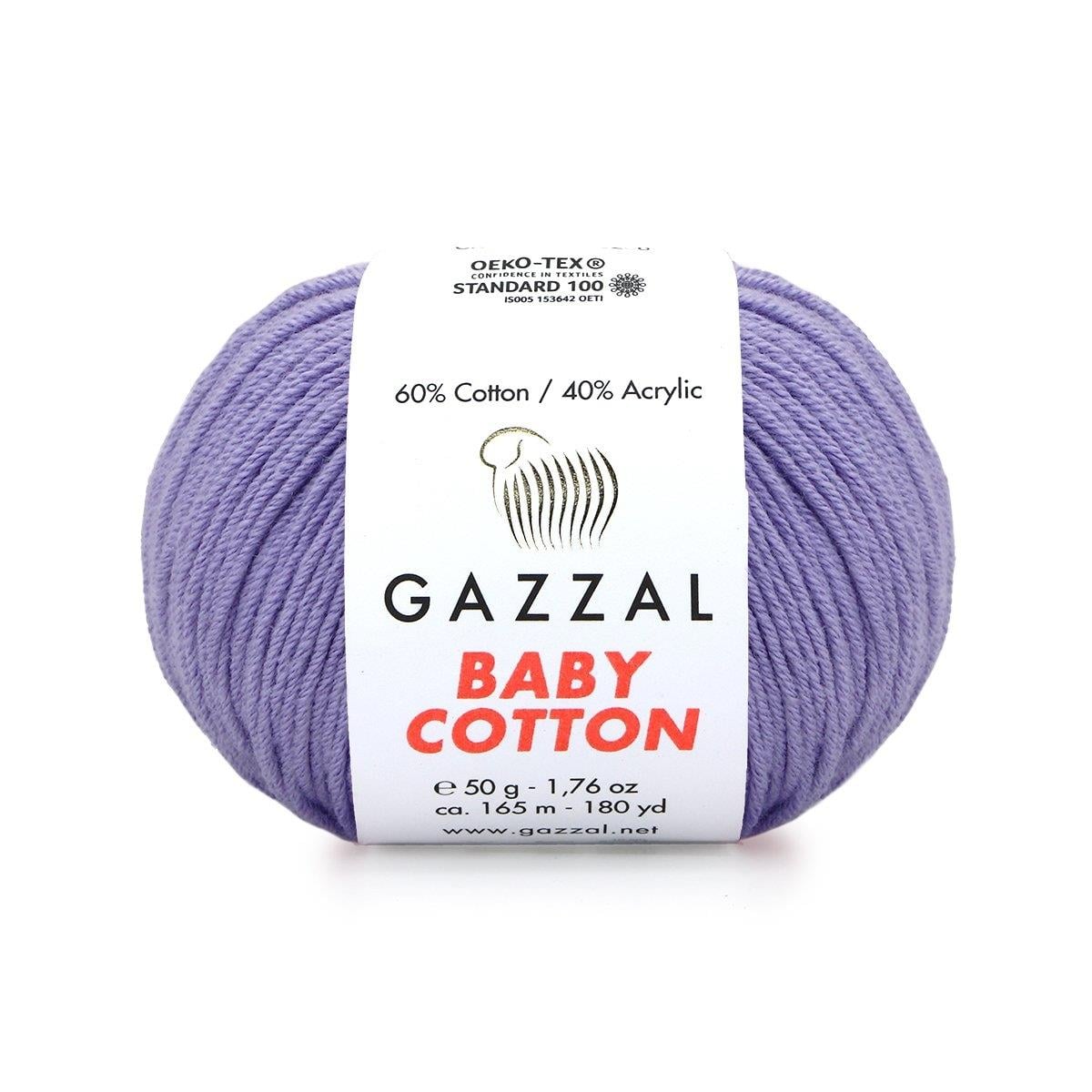 Gazzal Baby Cotton Yarn 50g 3420 – Soft Cotton Yarn for Baby Knitting, Crochet & Amigurumi