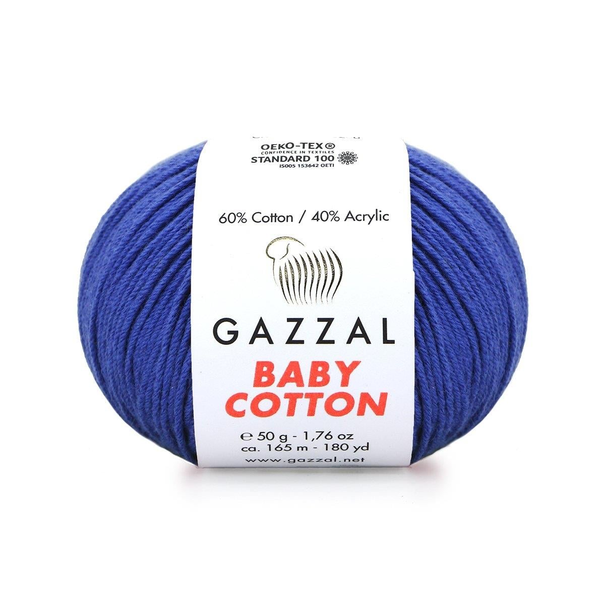 Gazzal Baby Cotton Yarn 50g 3421 – Soft Cotton Yarn for Baby Knitting, Crochet & Amigurumi