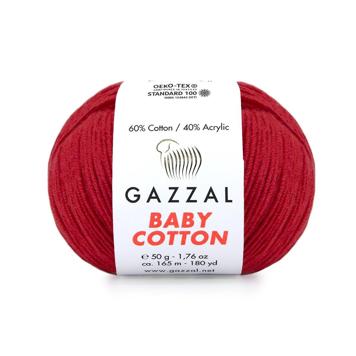 Gazzal Baby Cotton Yarn 50g 3439 – Soft Cotton Yarn for Baby Knitting, Crochet & Amigurumi
