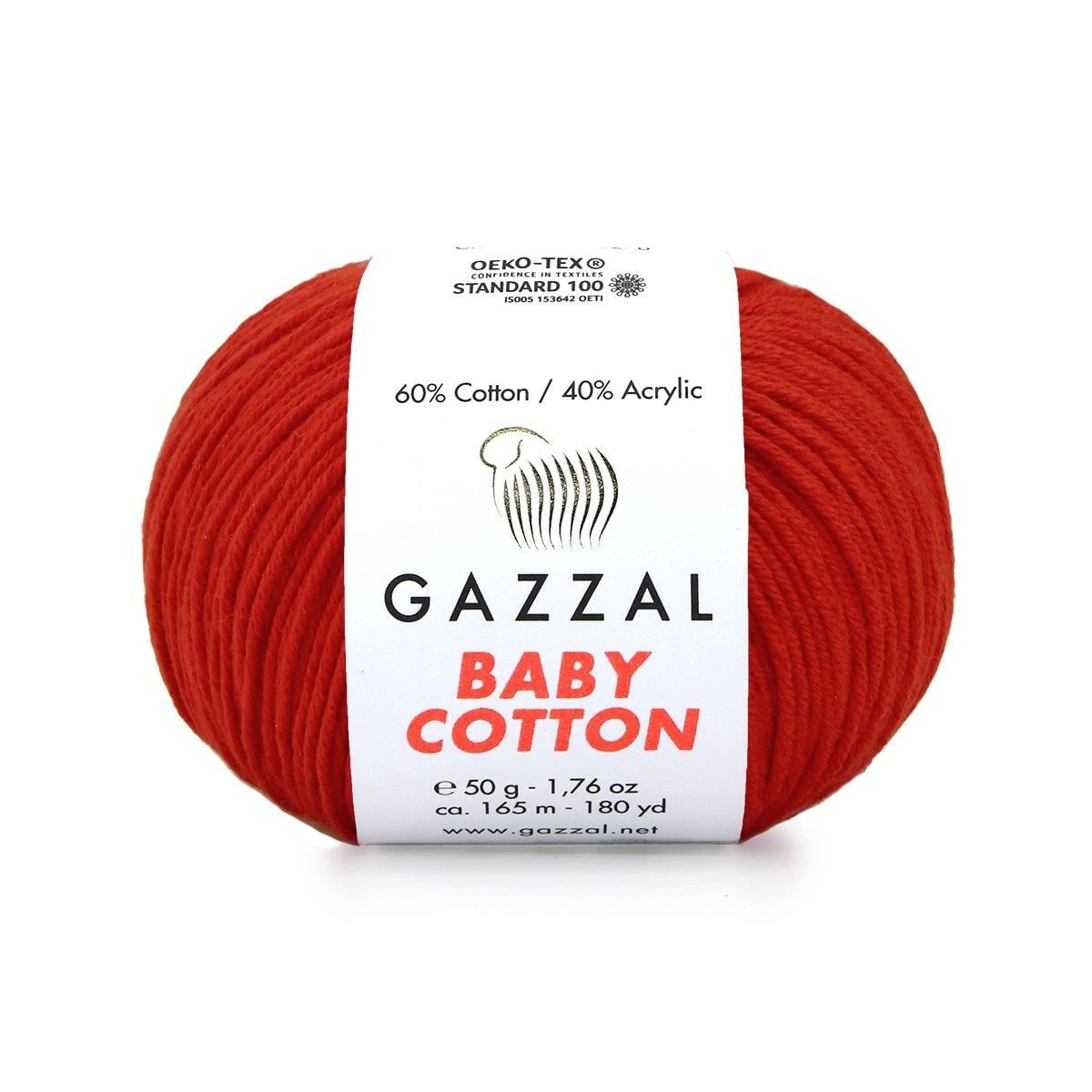 Gazzal Baby Cotton Yarn 50g 3443 – Soft Cotton Yarn for Baby Knitting, Crochet & Amigurumi