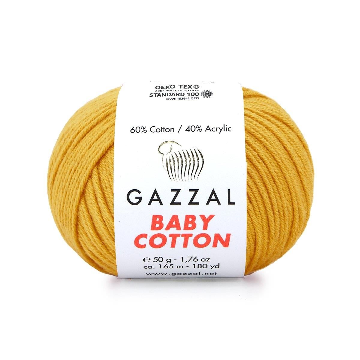 Gazzal Baby Cotton Yarn 50g 3447 – Soft Cotton Yarn for Baby Knitting, Crochet & Amigurumi