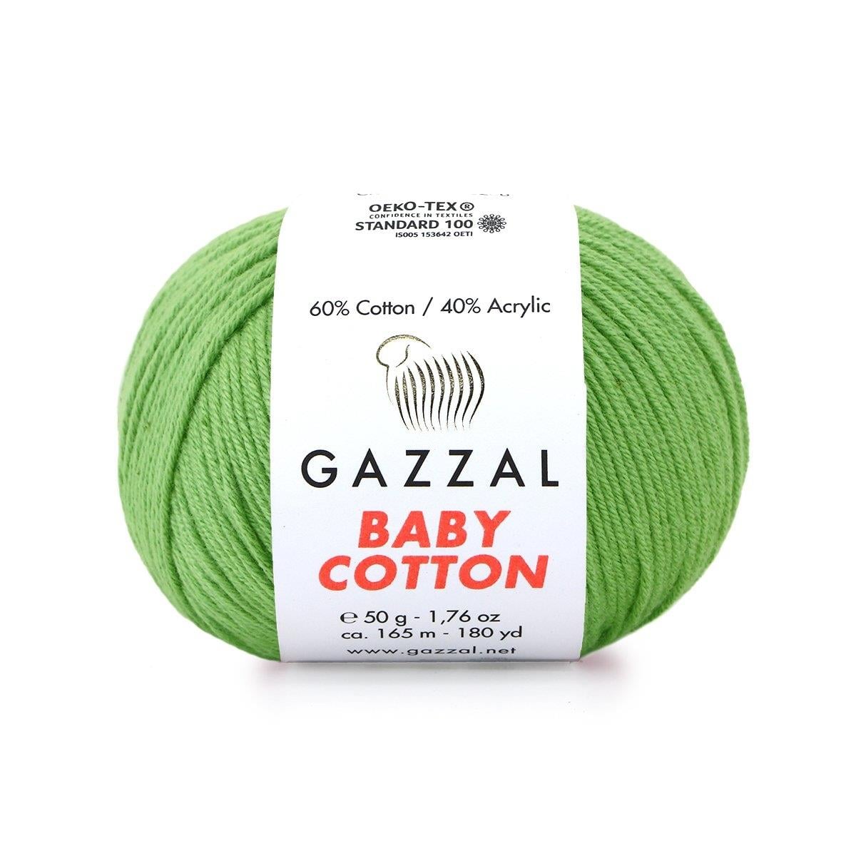 Gazzal Baby Cotton Yarn 50g 3448 – Soft Cotton Yarn for Baby Knitting, Crochet & Amigurumi