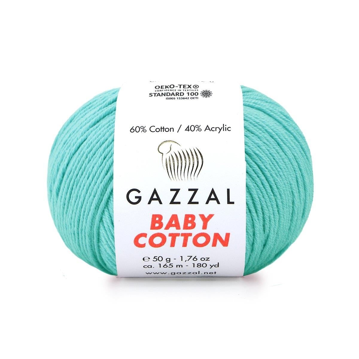 Gazzal Baby Cotton Yarn 50g 3452 – Soft Cotton Yarn for Baby Knitting, Crochet & Amigurumi