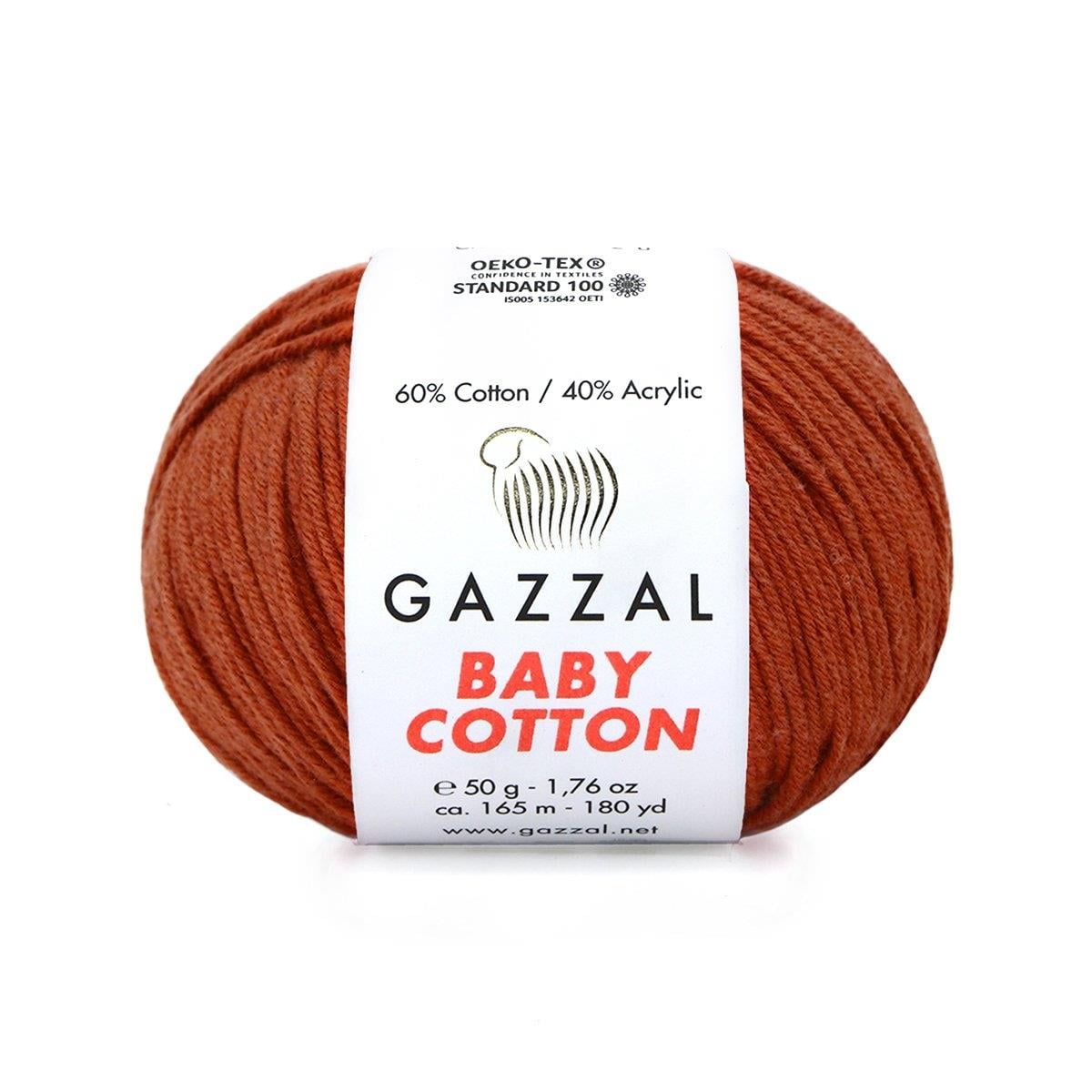 Gazzal Baby Cotton Yarn 50g 3453 – Soft Cotton Yarn for Baby Knitting, Crochet & Amigurumi