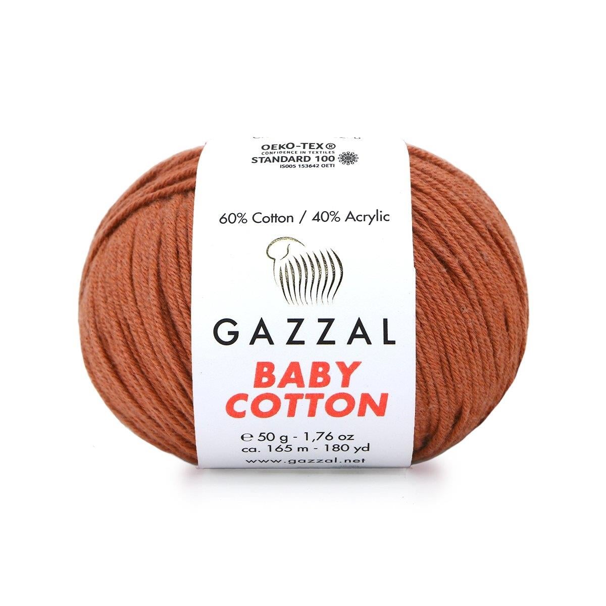 Gazzal Baby Cotton Yarn 50g 3454 – Soft Cotton Yarn for Baby Knitting, Crochet & Amigurumi