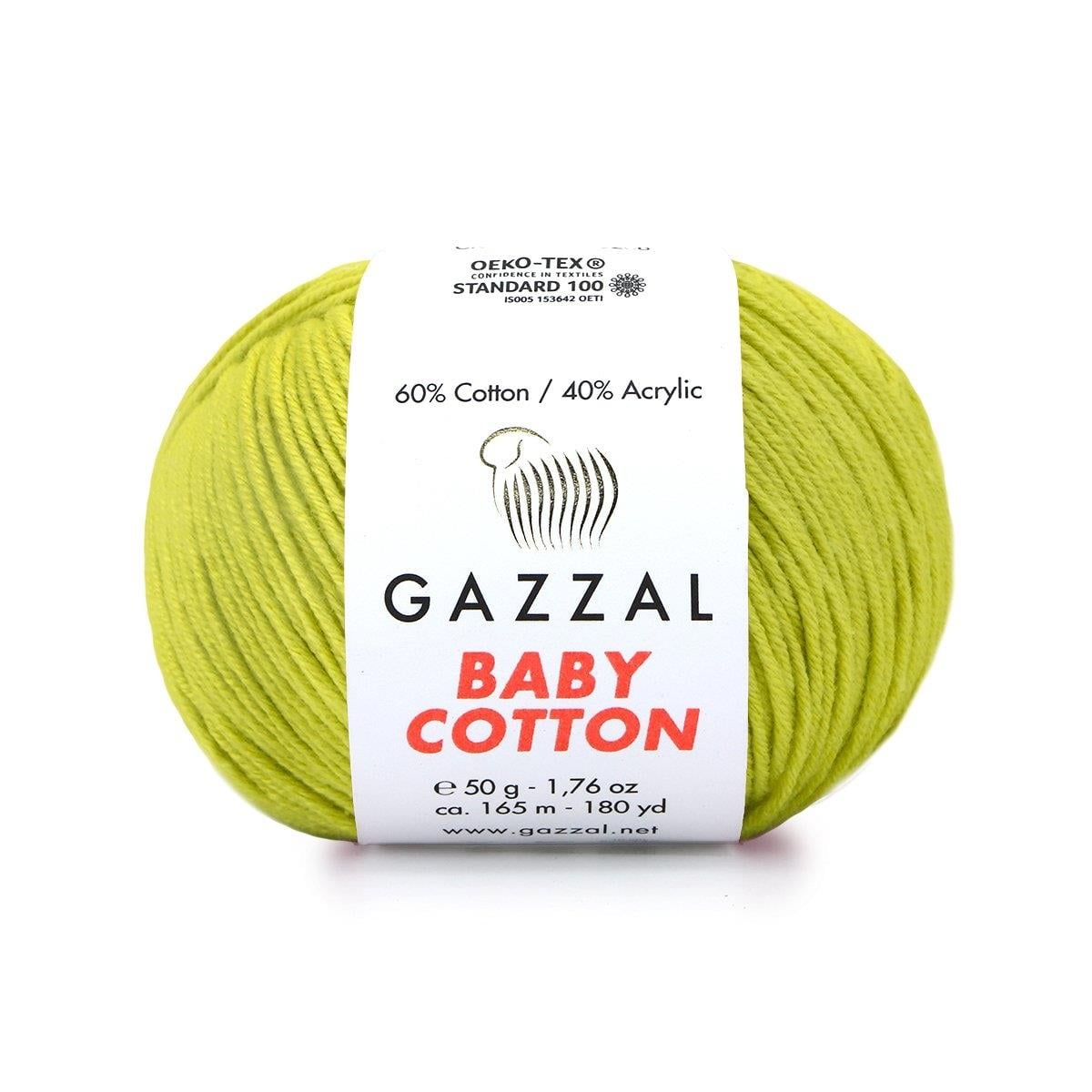 Gazzal Baby Cotton Yarn 50g 3457 – Soft Cotton Yarn for Baby Knitting, Crochet & Amigurumi
