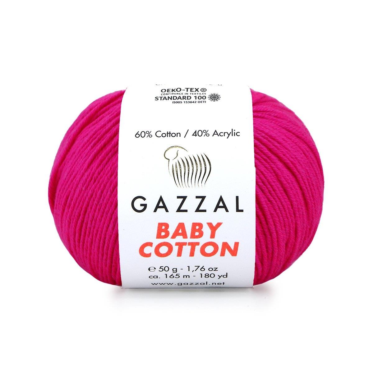 Gazzal Baby Cotton Yarn 50g 3461 – Soft Cotton Yarn for Baby Knitting, Crochet & Amigurumi