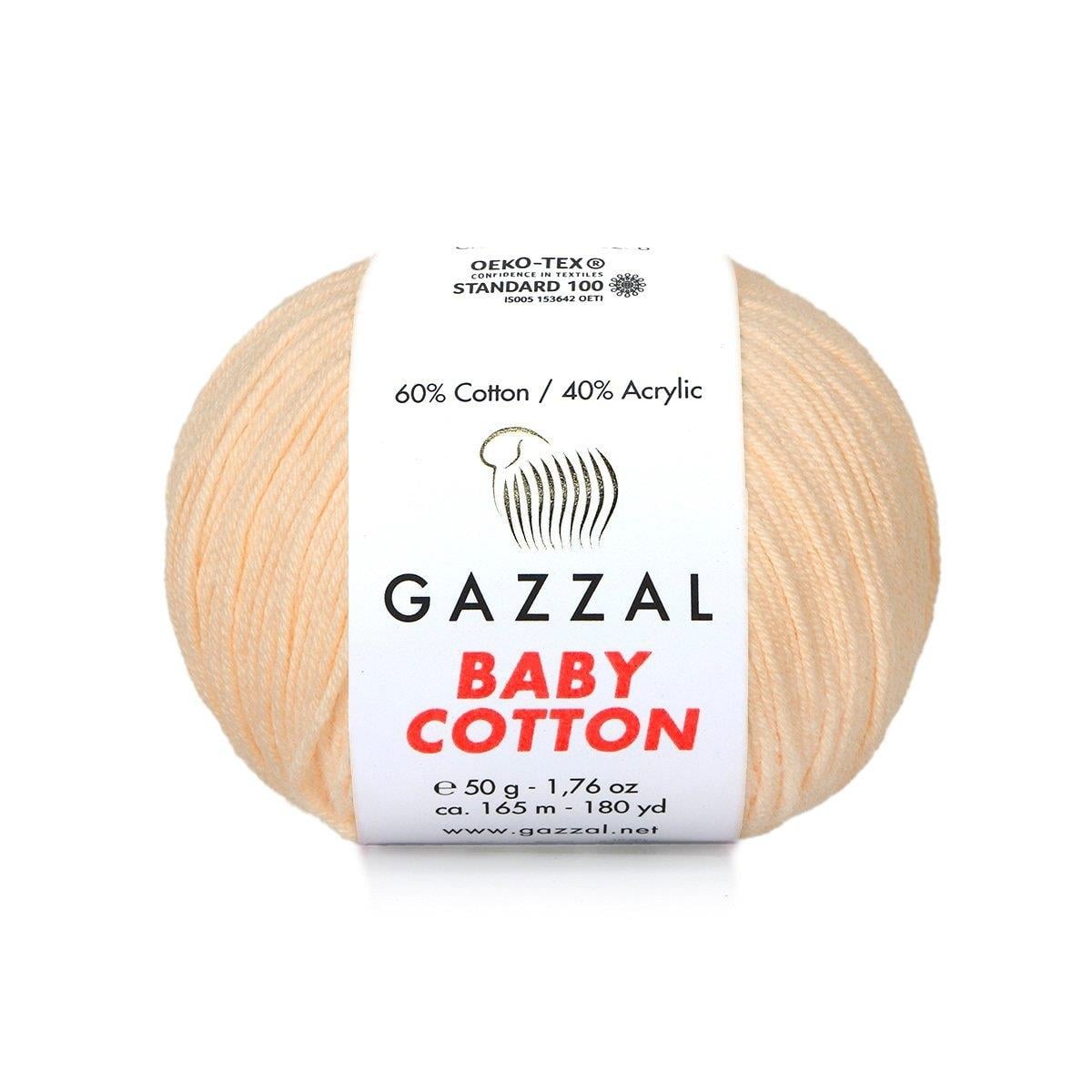 Gazzal Baby Cotton Yarn 50g 3469 – Soft Cotton Yarn for Baby Knitting, Crochet & Amigurumi