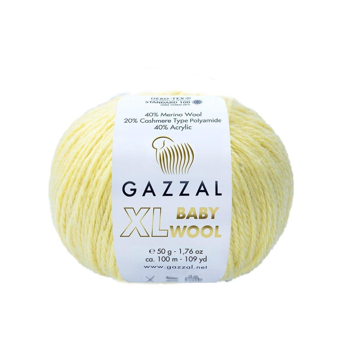 Gazzal Baby Wool XL Yarn 50g 833 – Soft Wool Blend Yarn for Baby Knitting & Crochet Projects