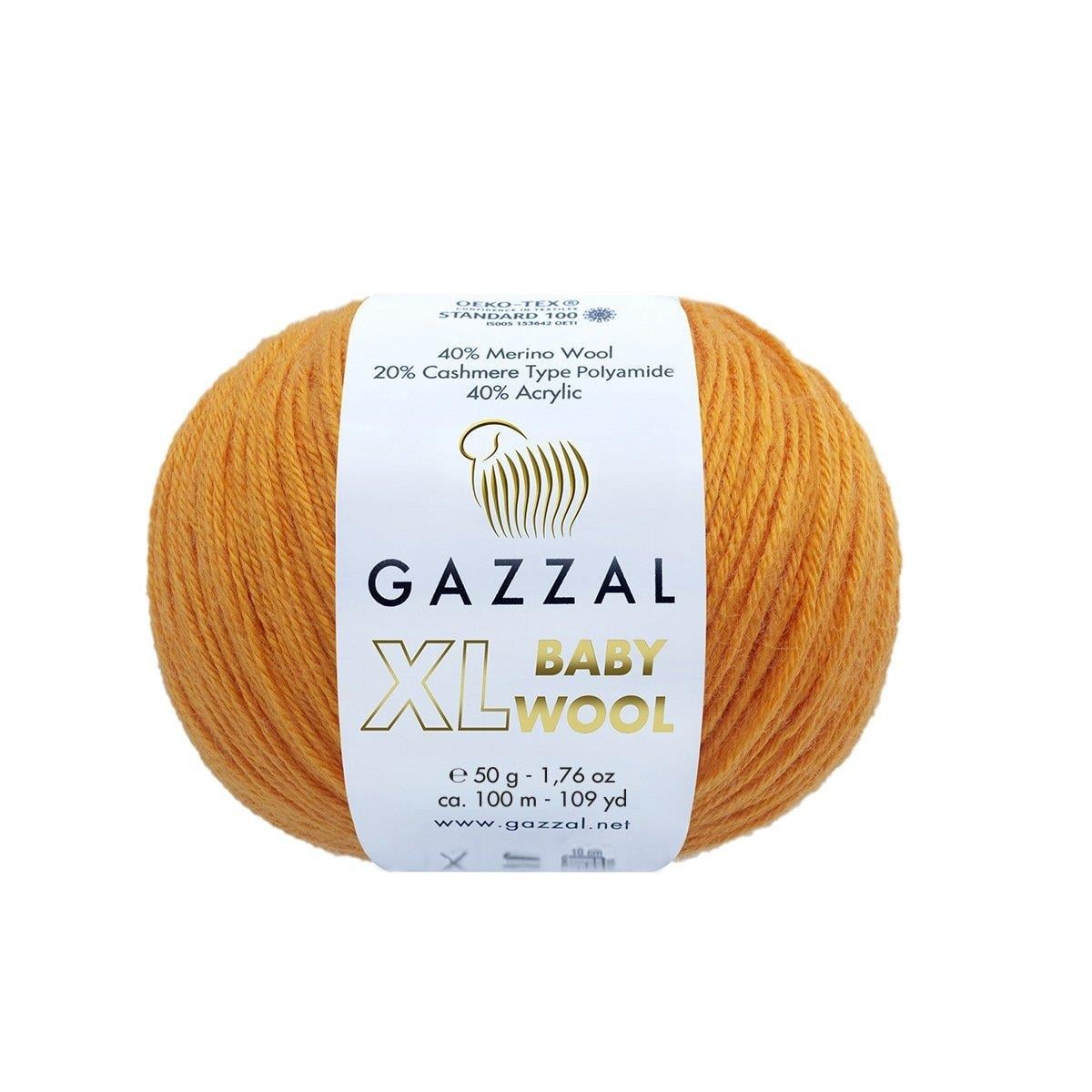 Gazzal Baby Wool XL Yarn 50g 837 – Soft Wool Blend Yarn for Baby Knitting & Crochet Projects
