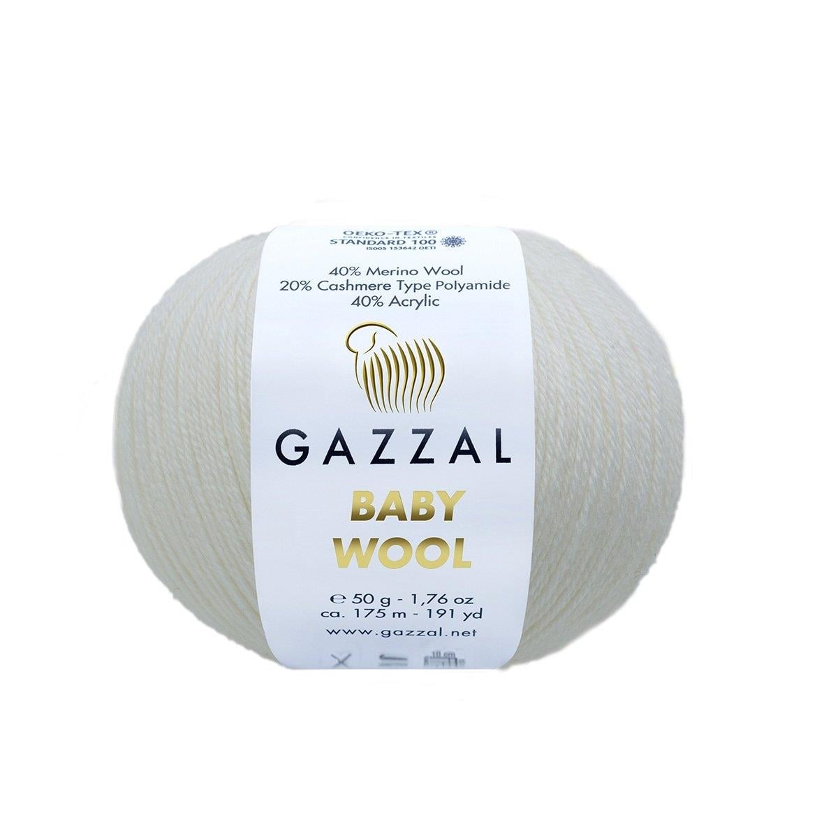 Gazzal Baby Wool Yarn 50g 801 – Soft Wool Blend Yarn for Baby Knitting, Crochet & Amigurumi