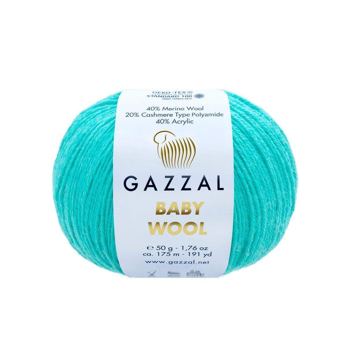 Gazzal Baby Wool Yarn 50g 832 – Soft Wool Blend Yarn for Baby Knitting, Crochet & Amigurumi