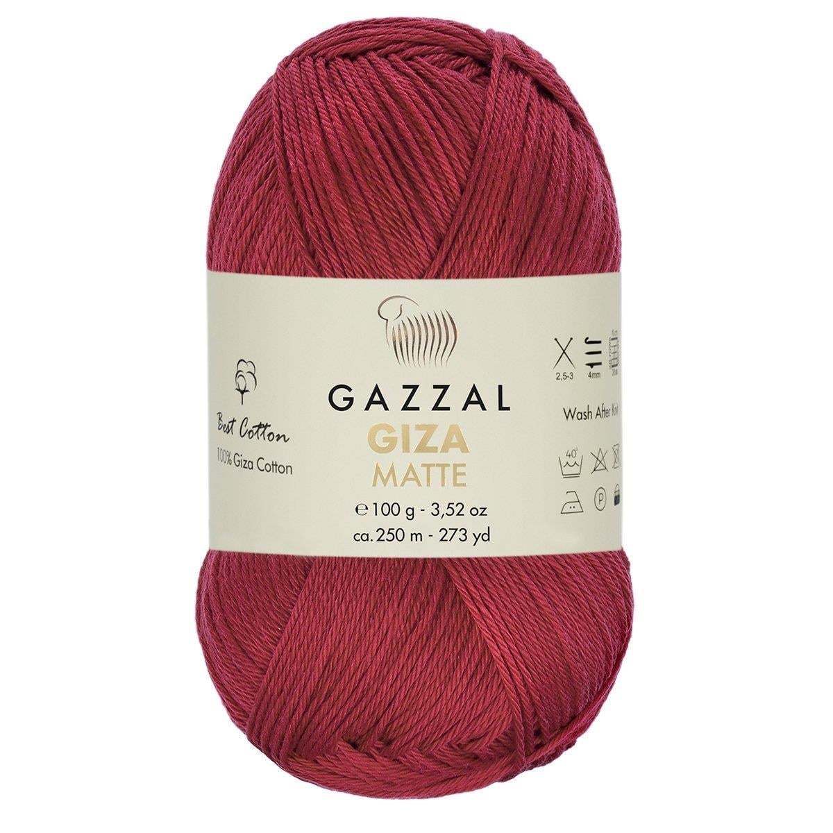 Gazzal Giza Matte Yarn 100g 5587 – Matte Egyptian Cotton Yarn for Crochet, Knitting & Summer Projects