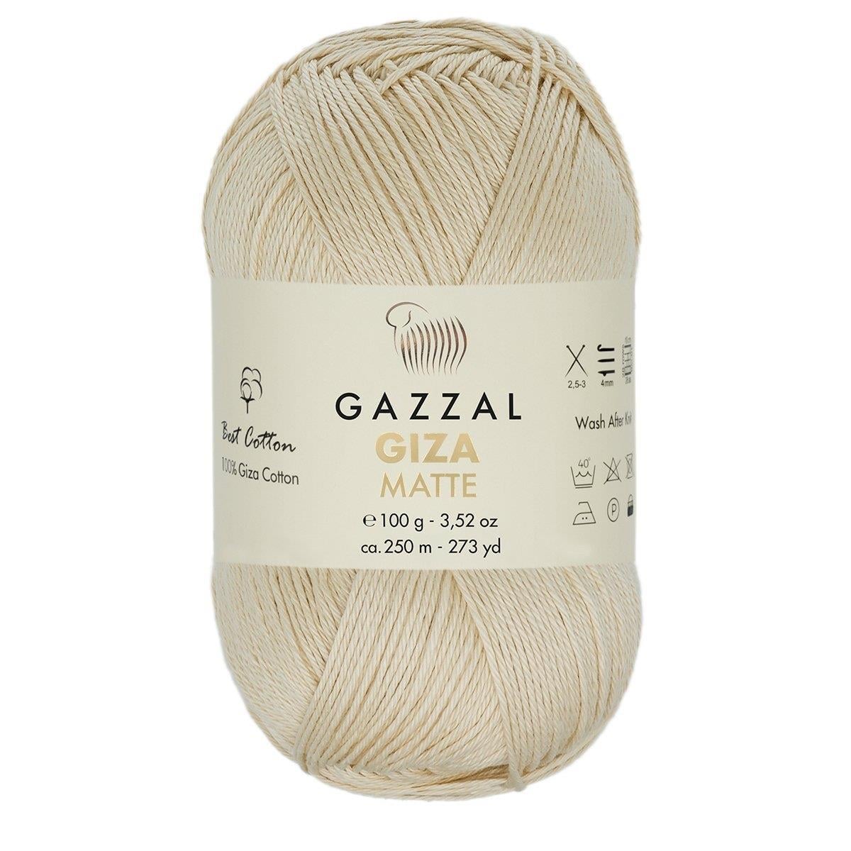 Gazzal Giza Matte Yarn 100g 5589 – Matte Egyptian Cotton Yarn for Crochet, Knitting & Summer Projects